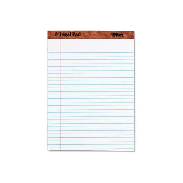 Tops Business Forms TOPS The Legal Pad Rule Perforated Pads 75330, 8-1/2" x 11-3/4", White, 50 Sheets/Pad 75330 - main